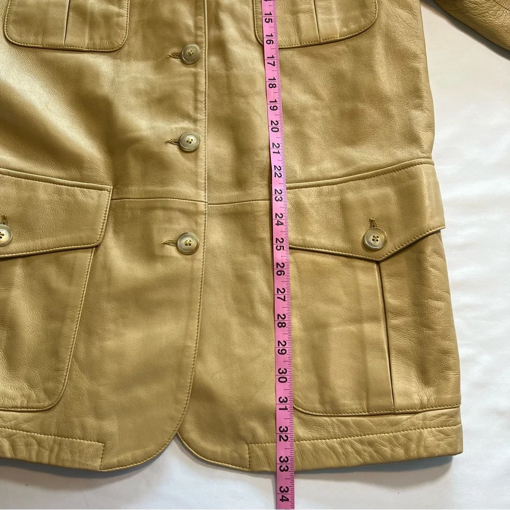 🎉HP🎉 Vintage Industria Soft Leather Utility Driving Coat Italy Jacket Size 46 - Picture 10 of 11